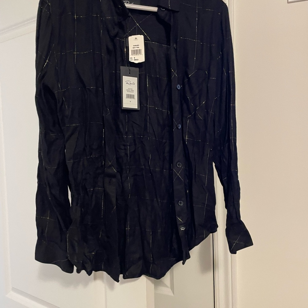 Rails hunter ebony tinsel shirt